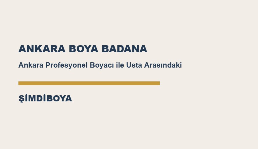 Ankara Profesyonel Boyacı ile Usta Arasındaki Farklar