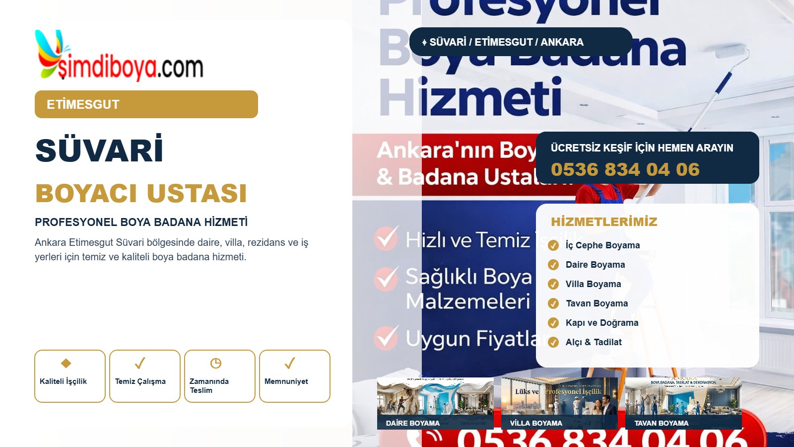 Süvari Boyacı | Etimesgut Boya Badana