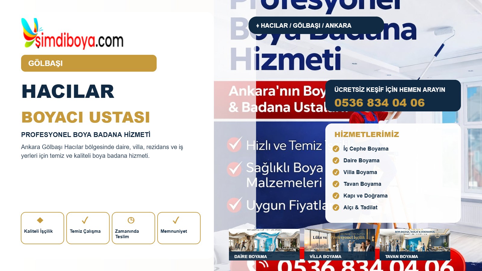 Hacılar Boyacı | Gölbaşı Boya Badana