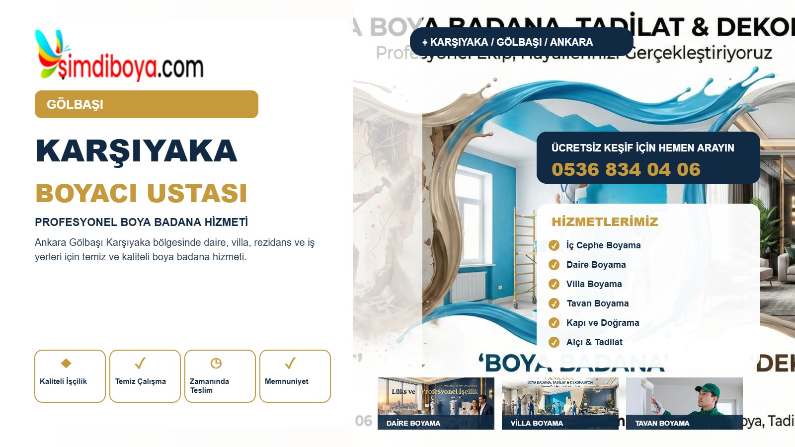 Karşıyaka Boyacı | Gölbaşı Boya Badana