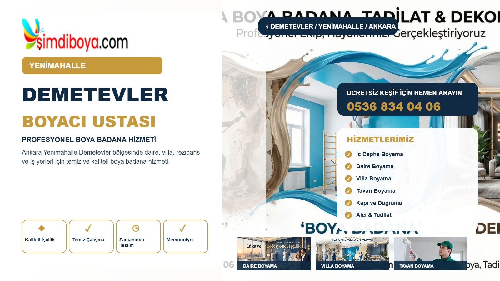 Demetevler Boyacı | Yenimahalle Boya Badana