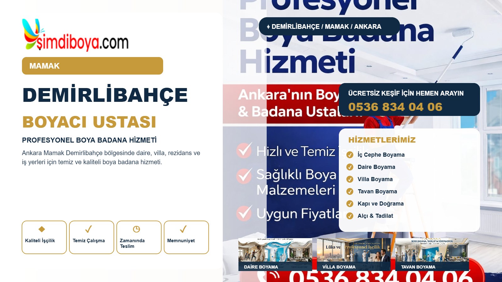 Demirlibahçe Boyacı | Mamak Boya Badana