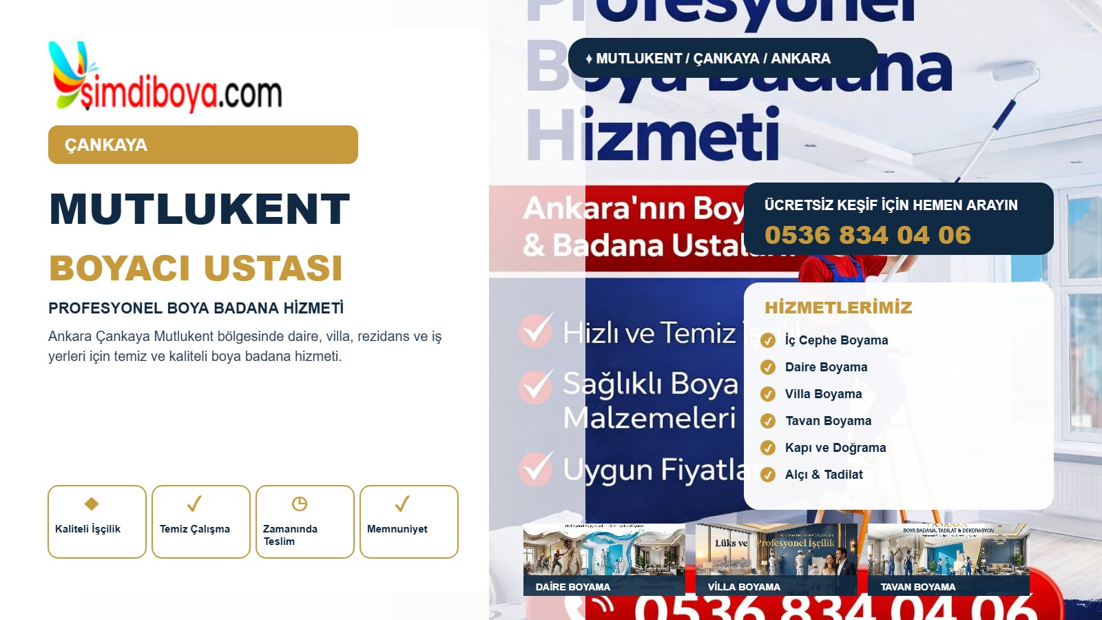 Mutlukent Boyacı | Çankaya Boya Badana