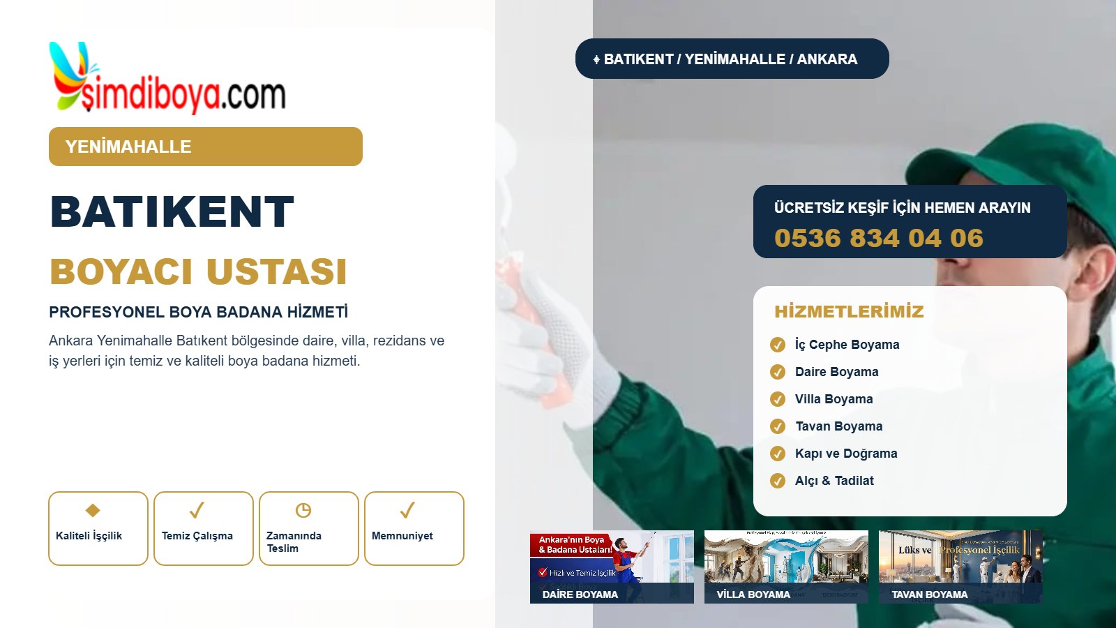Batıkent Boyacı | Yenimahalle Boya Badana