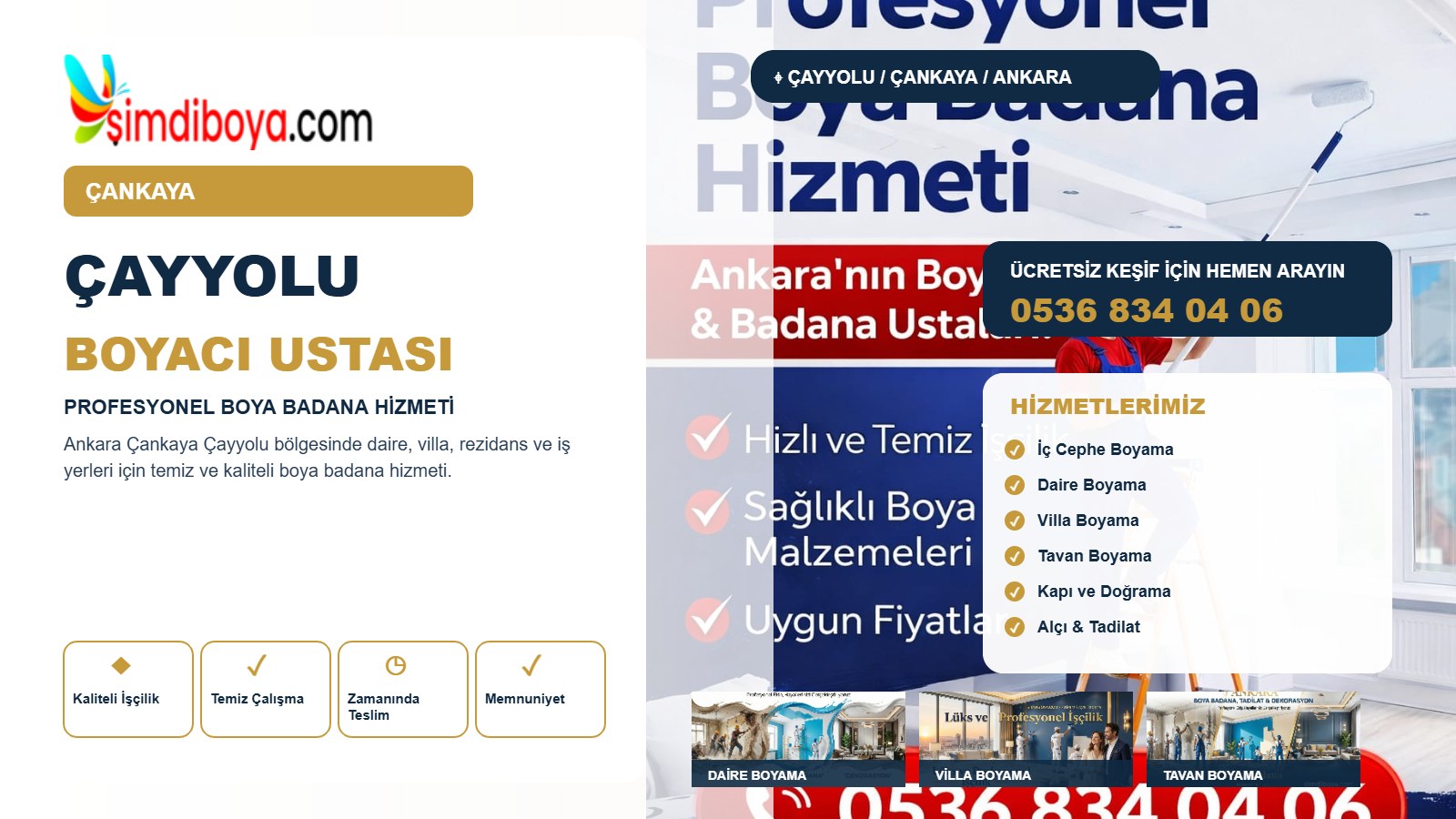 Çayyolu Boyacı | Çankaya Boya Badana