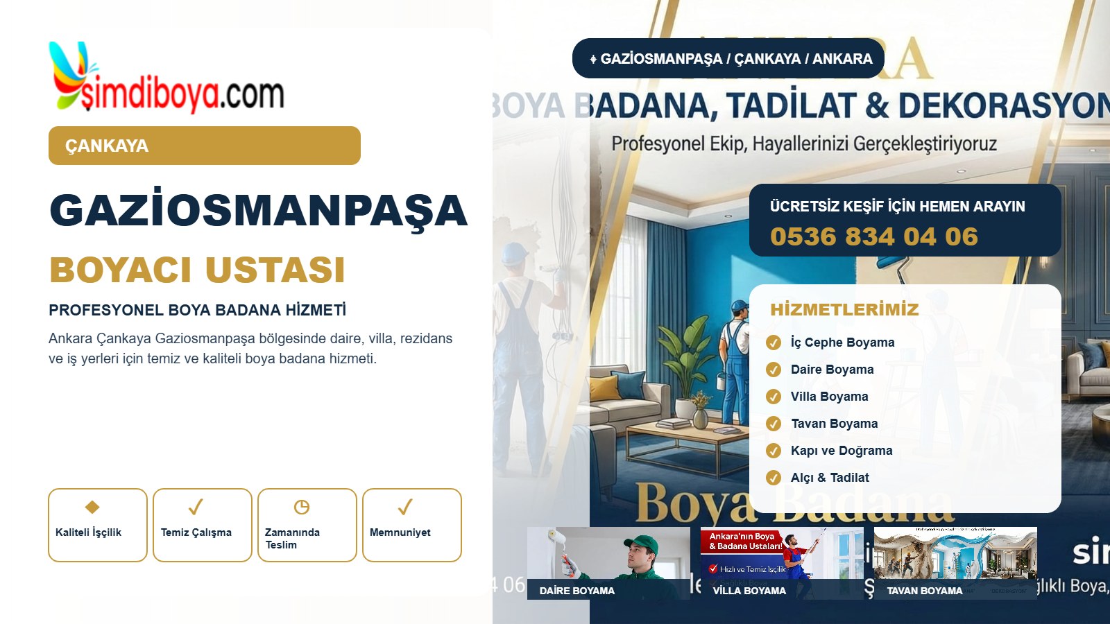 Gaziosmanpaşa Boyacı | Çankaya Boya Badana
