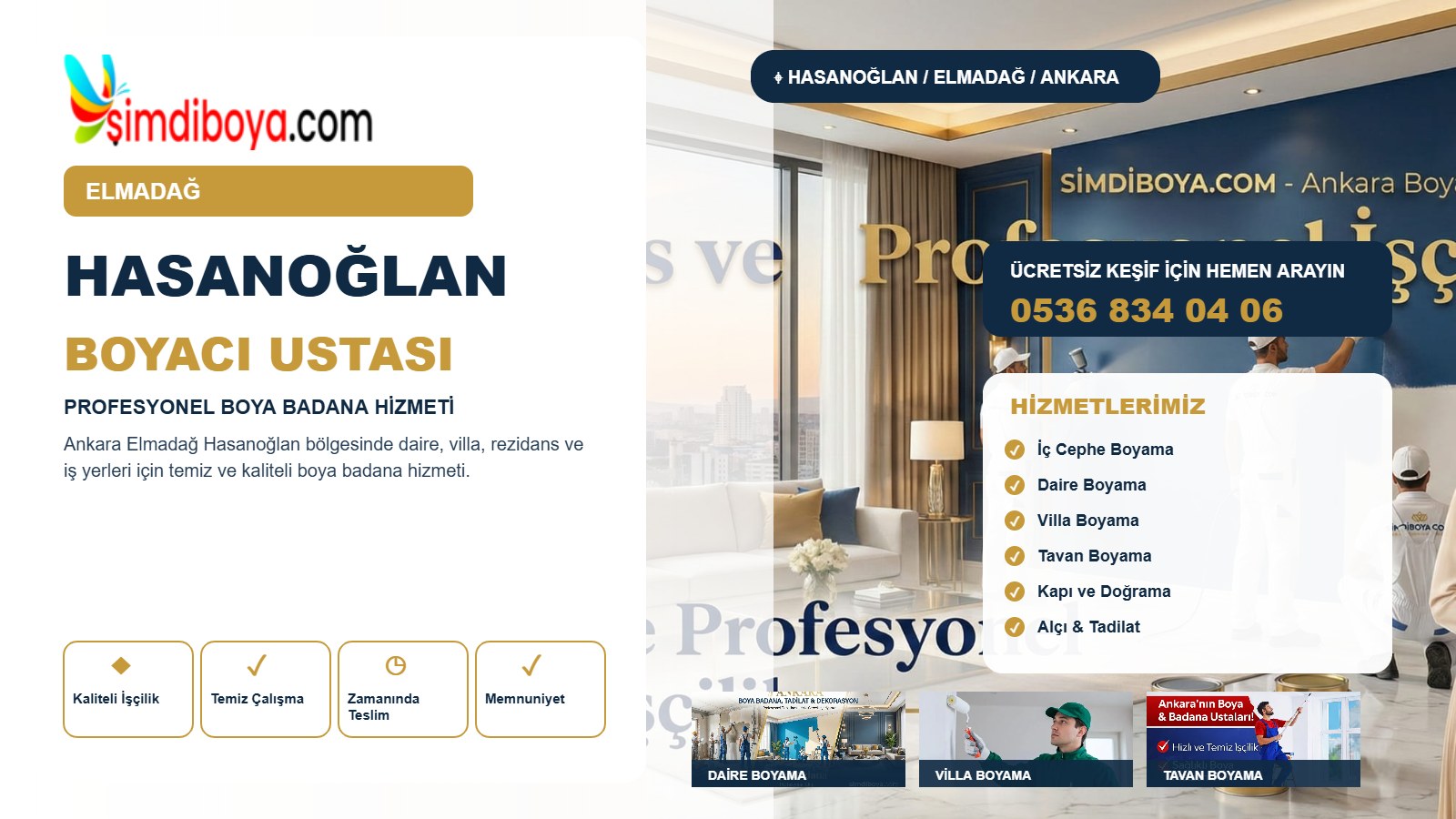 Hasanoğlan Boyacı | Elmadağ Boya Badana