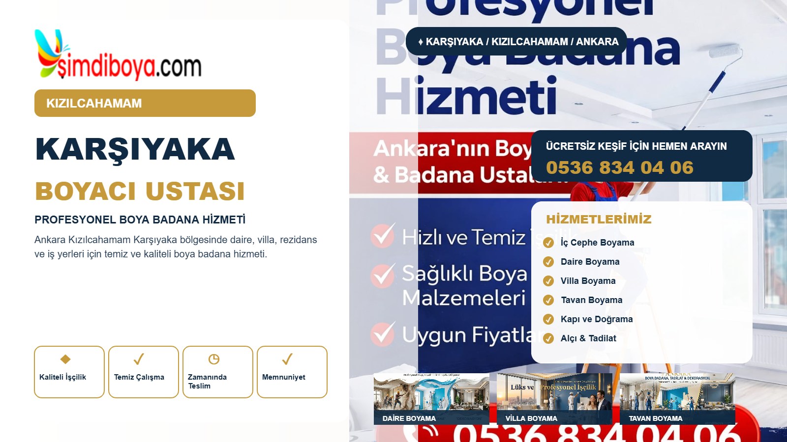 Karşıyaka Boyacı | Kızılcahamam Boya Badana