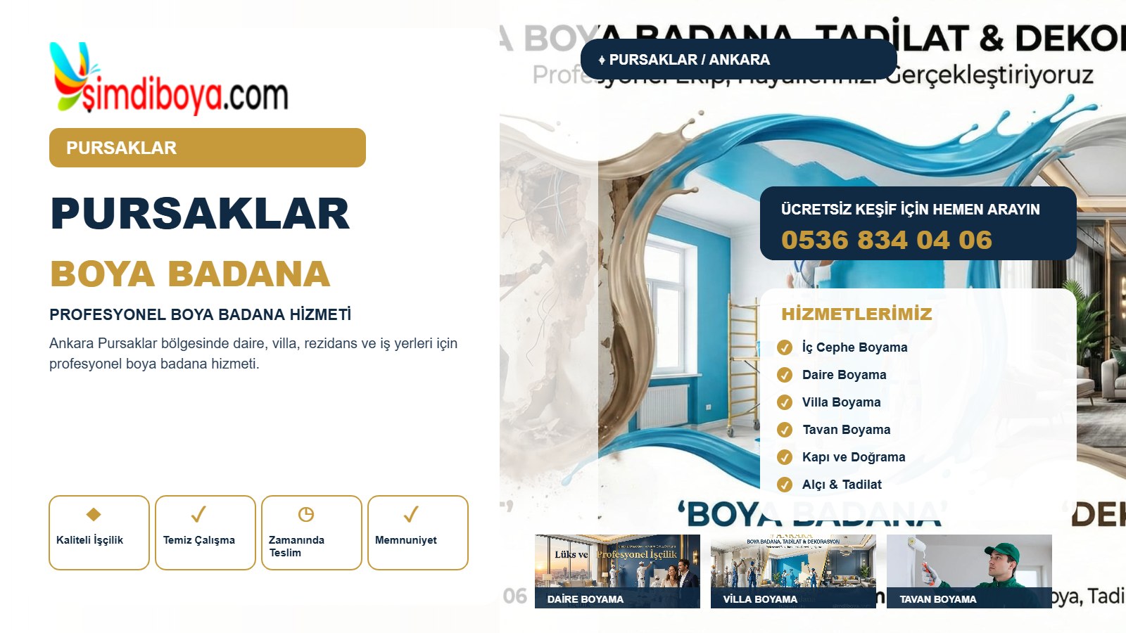 Pursaklar Boya Badana ve Profesyonel Boyacı