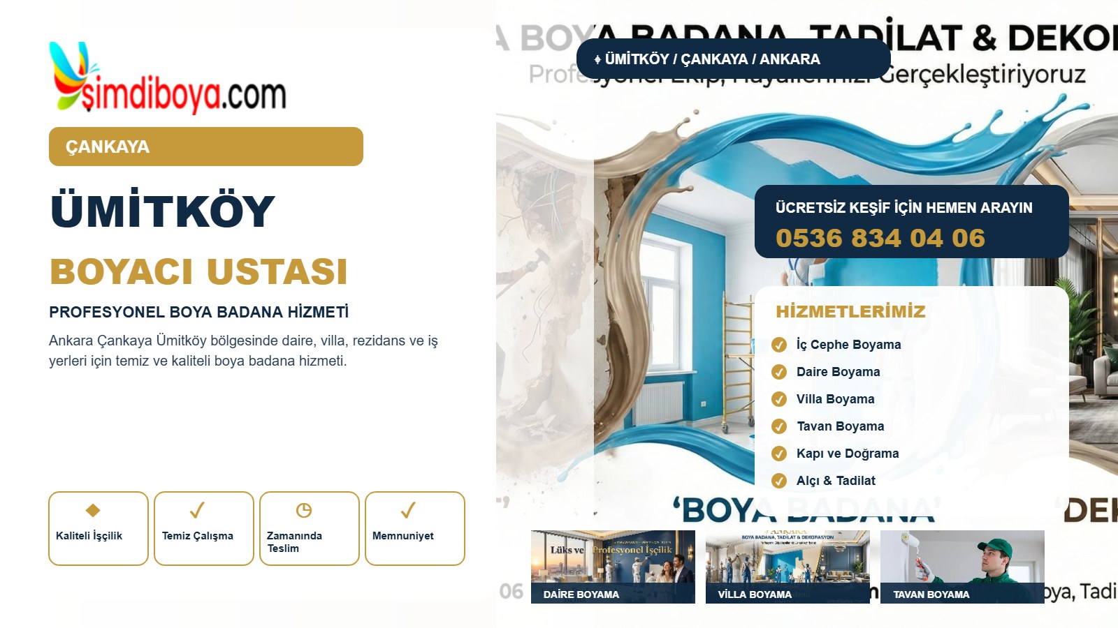 Ümitköy Boyacı | Çankaya Boya Badana